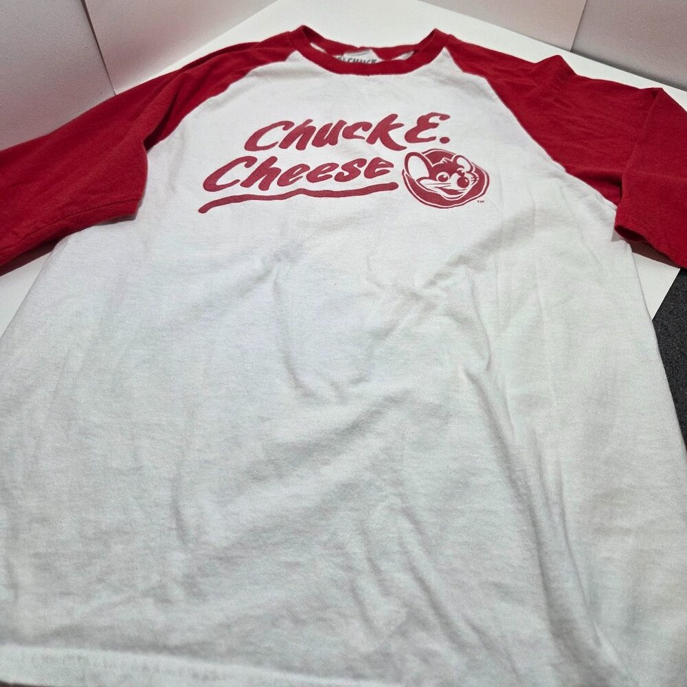 Chuck E. Cheese Baseball tee red and white